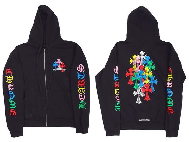 Chrome Heart Hoodie (Black N' Multi Color)