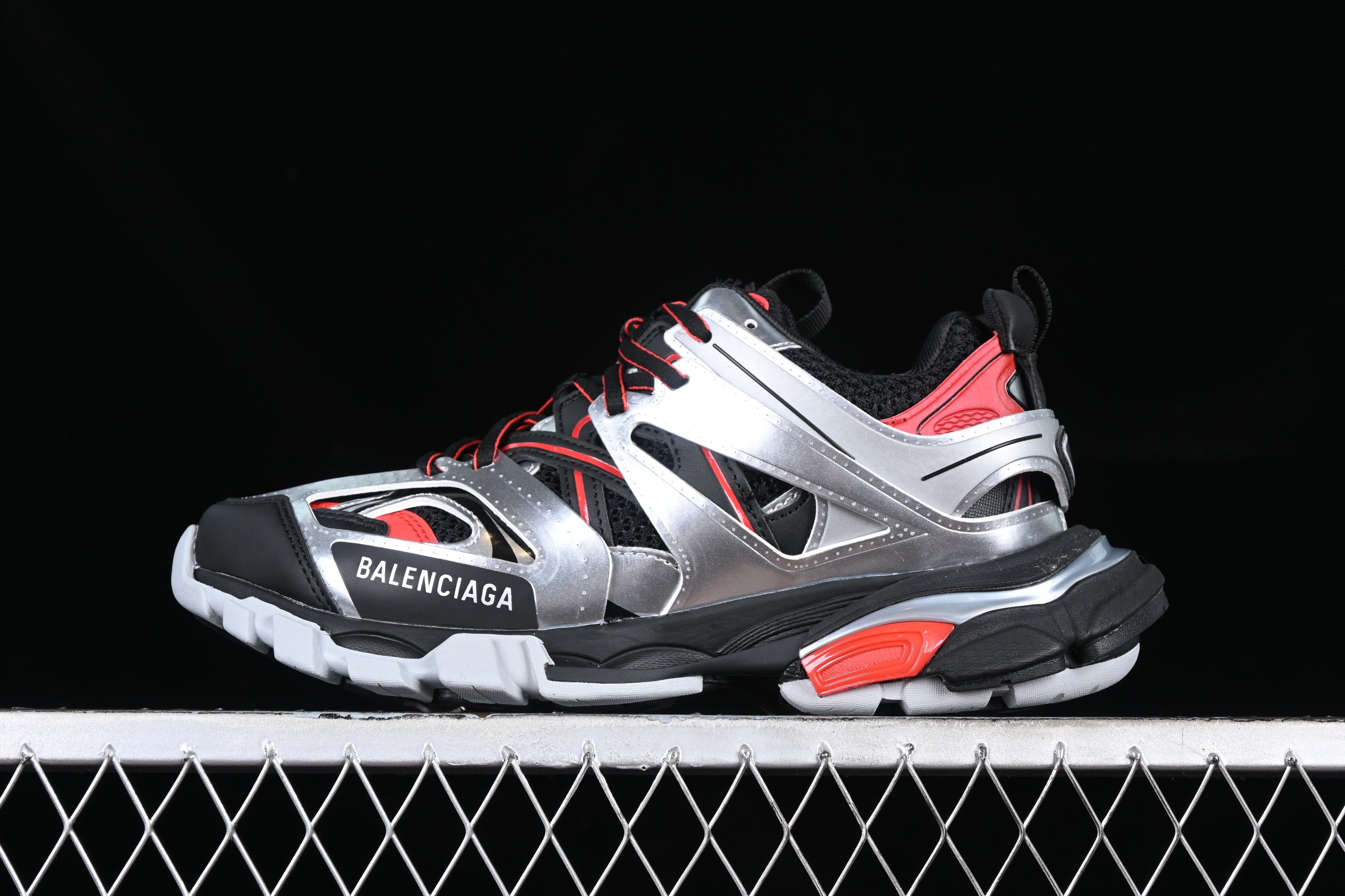 Balenciaga Track's (Silver N' Red)