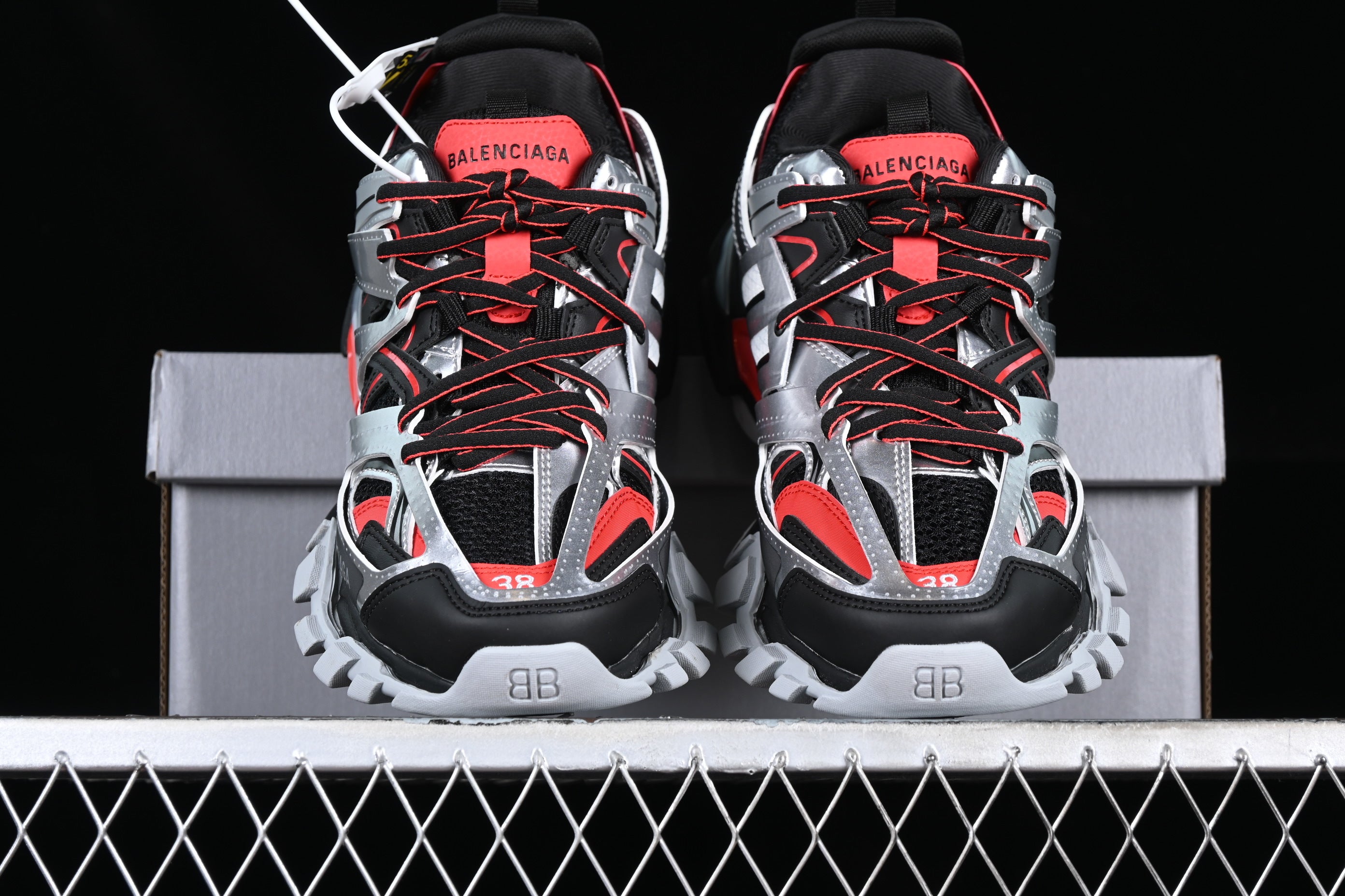 Balenciaga Track's (Silver N' Red)