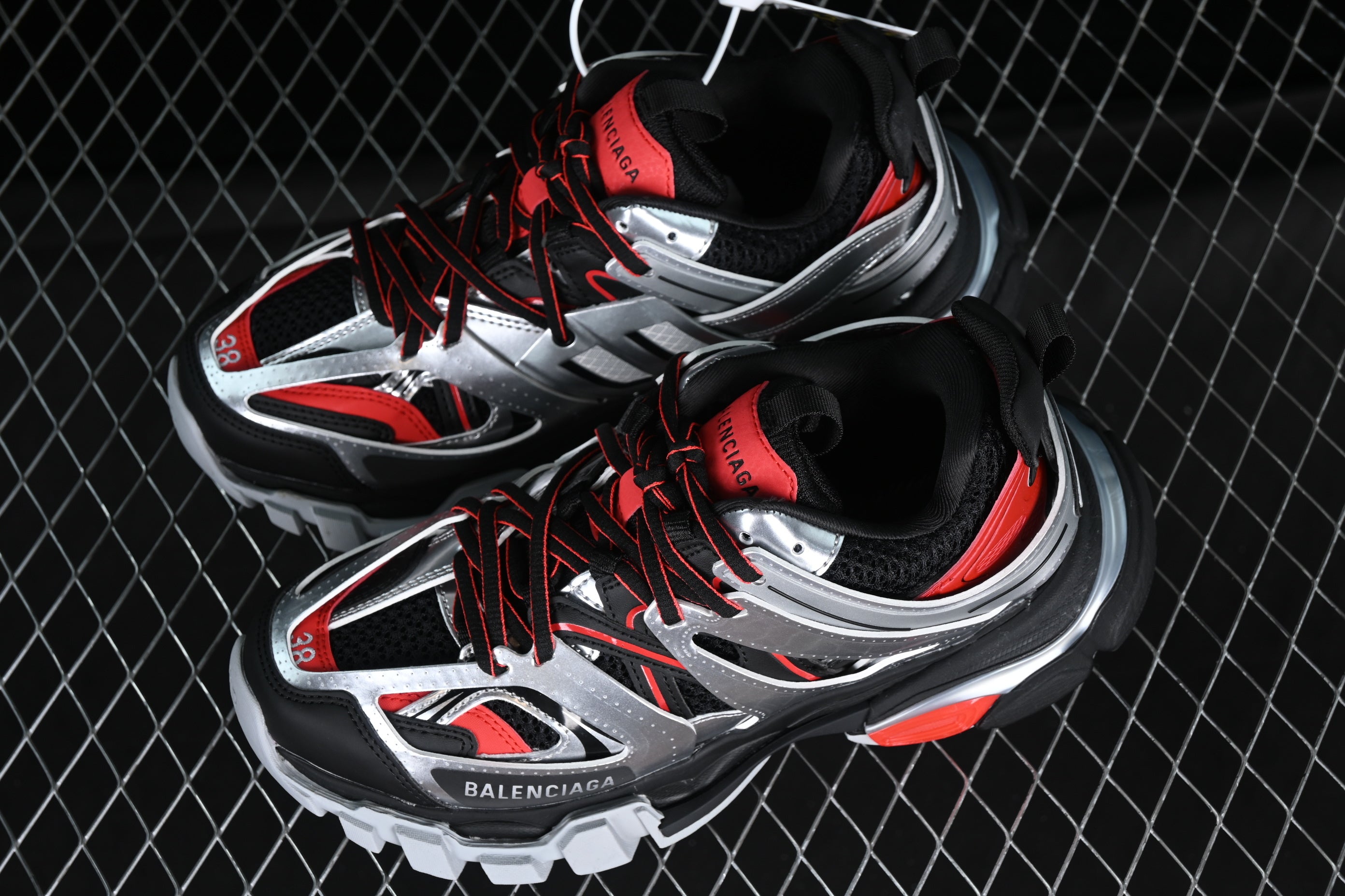 Balenciaga Track's (Silver N' Red)